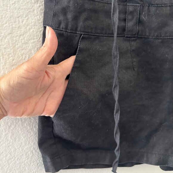 Grass Collection Linen Romper Halter Neck Ruffle Lightweight Minimalist Black 11 - Picture 3 of 10